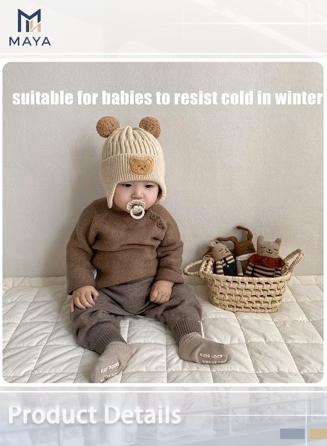 مايا قبعة شتوية للأطفال، قبعة شتوية للأطفال مزودة بأغطية أذن دافئة، قبعة شتوية ناعمة ودافئة للأطفال الرضع، مناسبة للجنسين (بنين وبنات). - Image 3